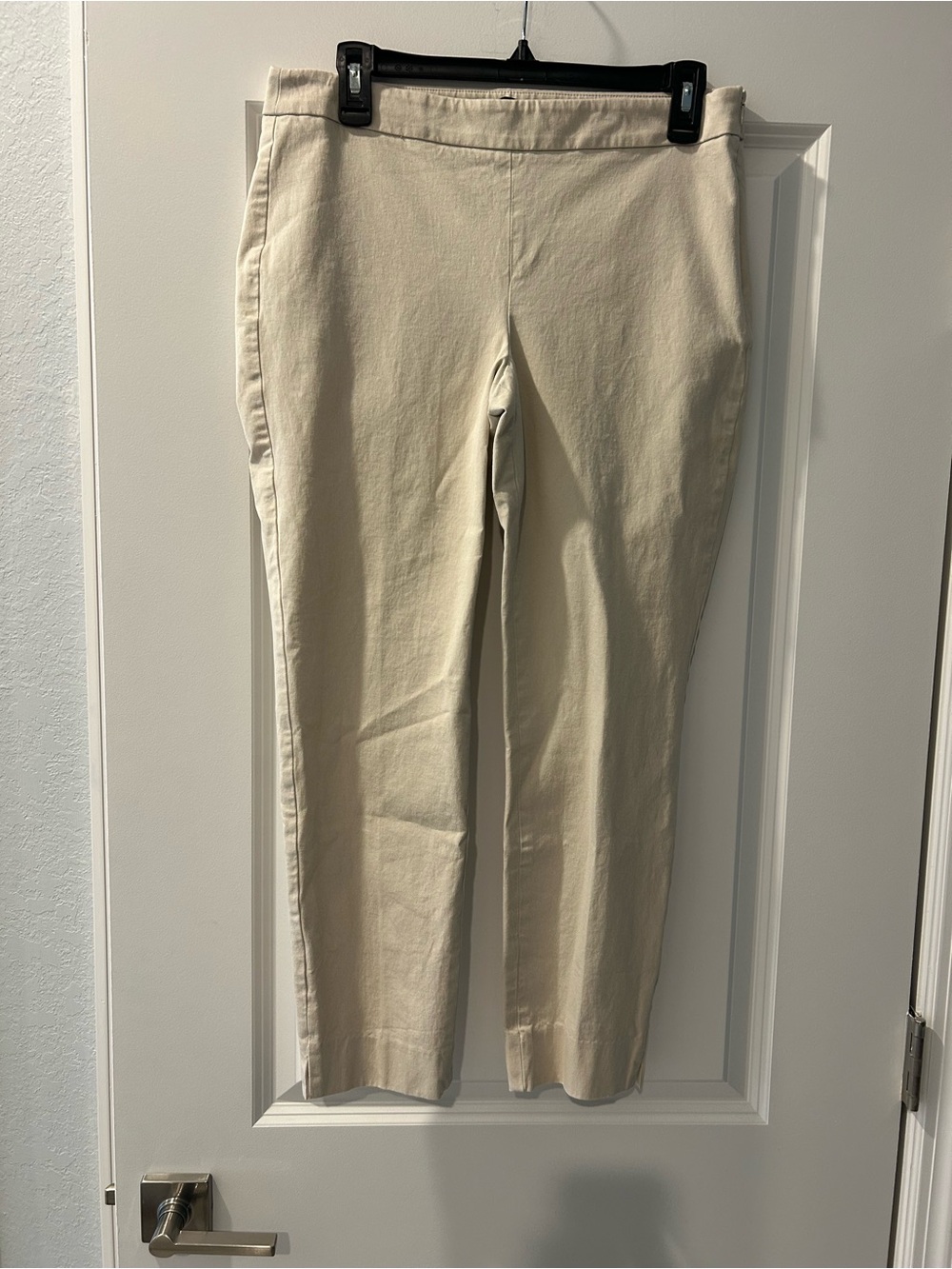 Talbots Cropped Slim Stretch Chinos in Light Beige